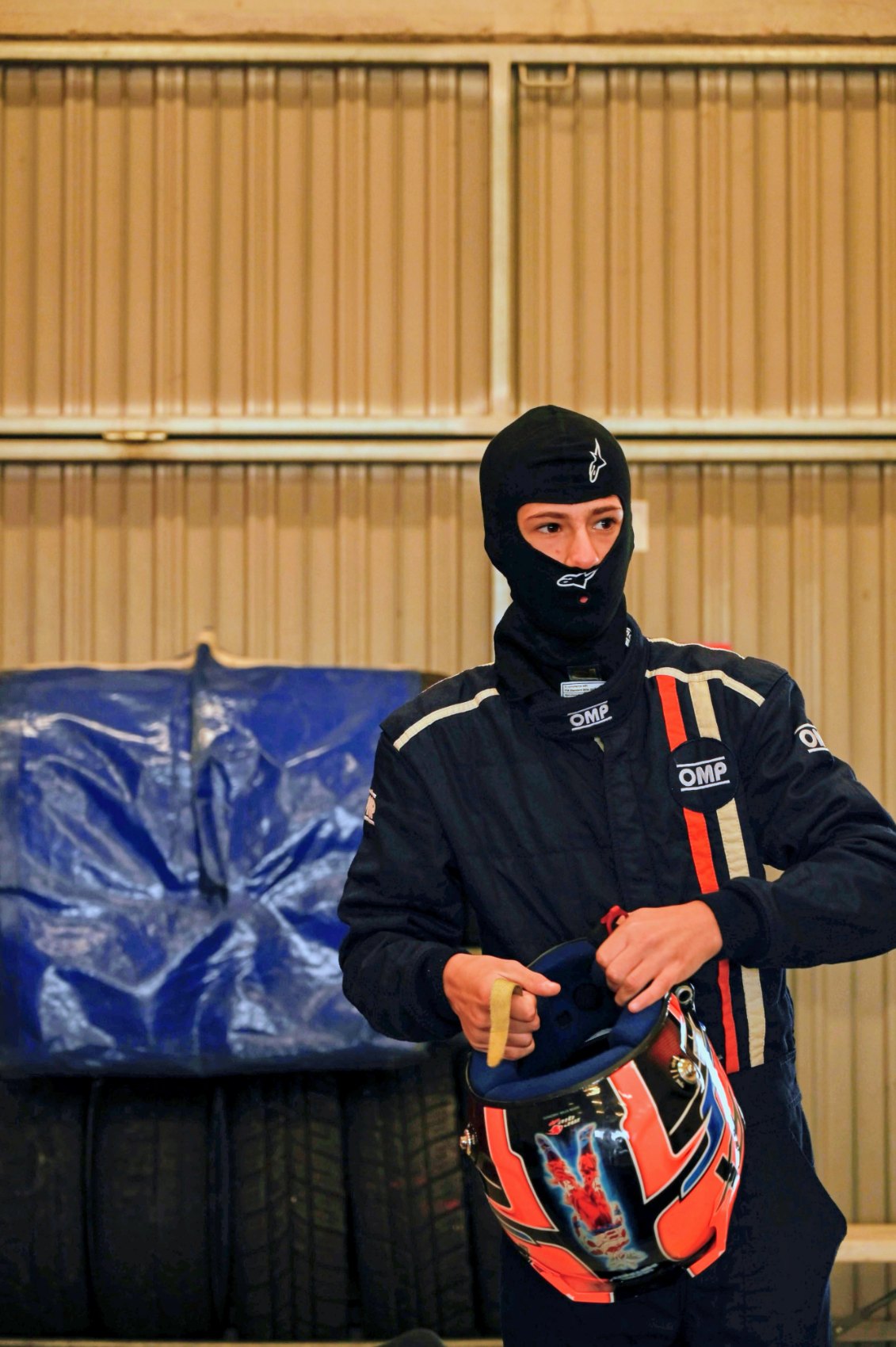 Ethan Dvir, helmet in hand